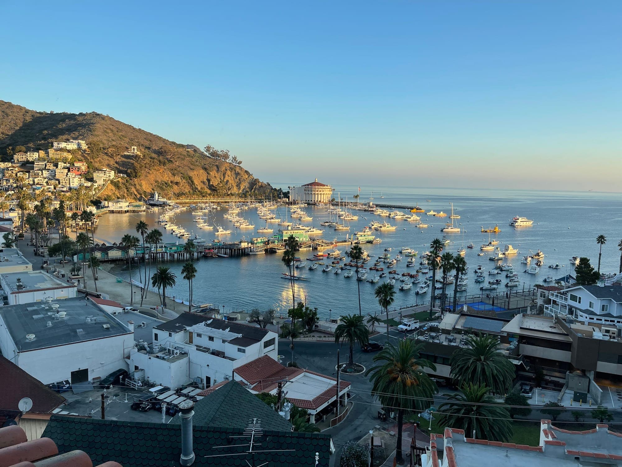 Avalon Harbor and the Casino in early-morning light